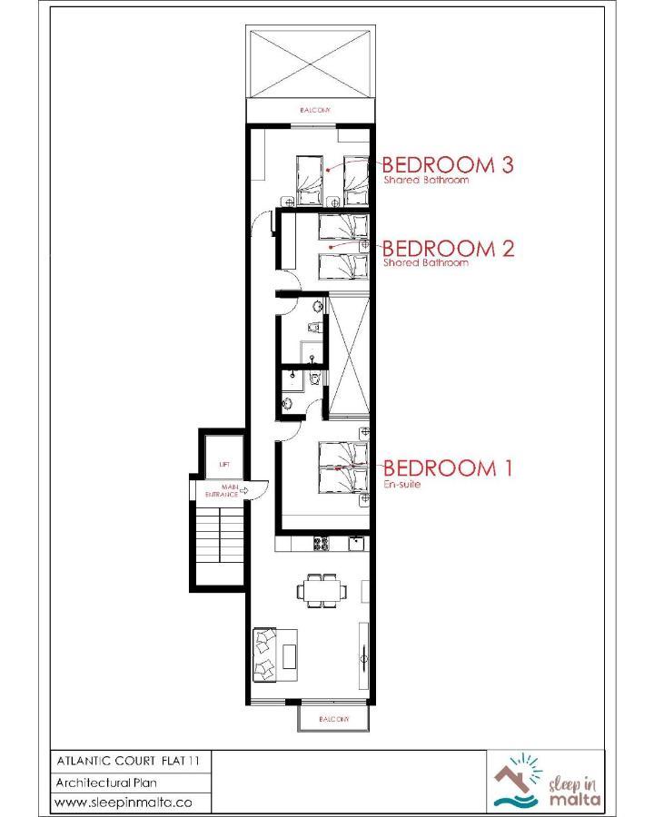 F11 Room 1, Private Double Room With Private Bathroom In Shared Flat Мсіда Екстер'єр фото